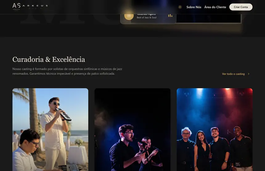 Seção de formações musicais da Arkeus.