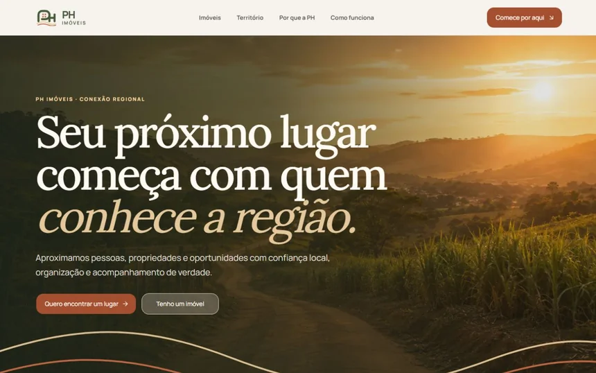Seção de busca da PH Imóveis.